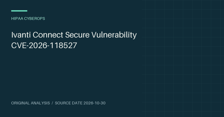 Ivanti Connect Secure Vulnerability CVE-2026-118527