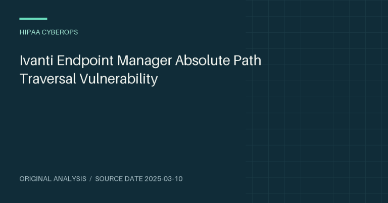 Ivanti Endpoint Manager Absolute Path Traversal Vulnerability