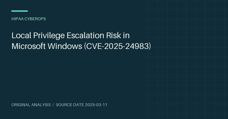 Local Privilege Escalation Risk in Microsoft Windows (CVE-2025-24983)