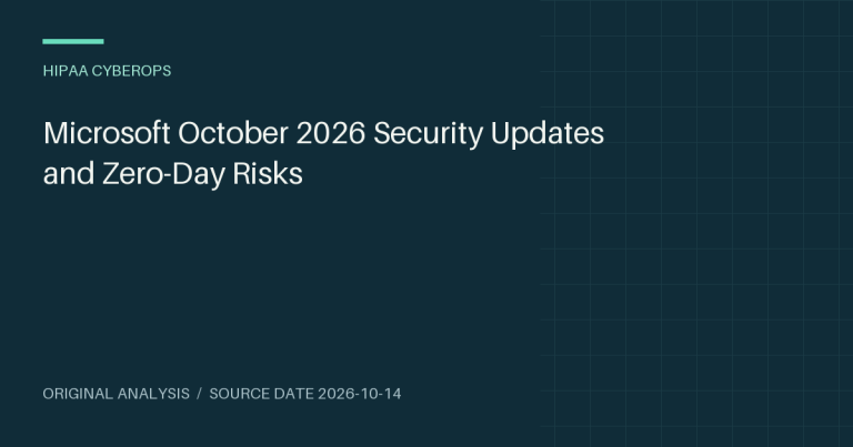 Microsoft October 2026 Security Updates and Zero-Day Risks