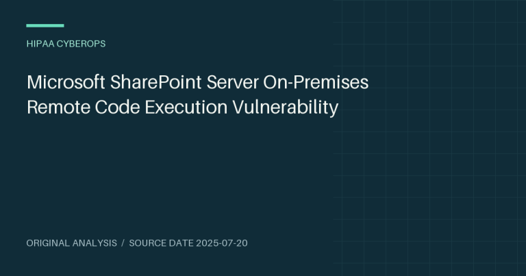 Microsoft SharePoint Server On-Premises Remote Code Execution Vulnerability