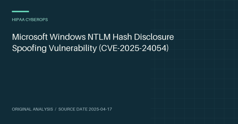 Microsoft Windows NTLM Hash Disclosure Spoofing Vulnerability (CVE-2025-24054)