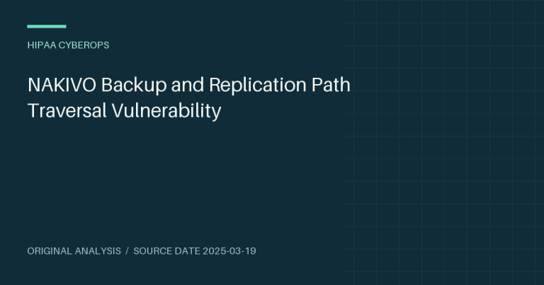 NAKIVO Backup and Replication Path Traversal Vulnerability