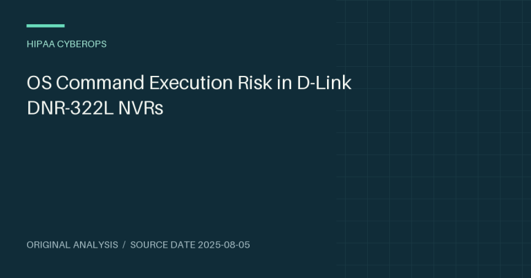 OS Command Execution Risk in D-Link DNR-322L NVRs