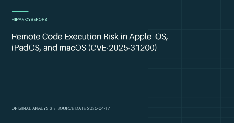 Remote Code Execution Risk in Apple iOS, iPadOS, and macOS (CVE-2025-31200)