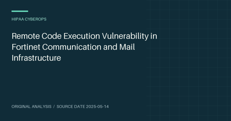 Remote Code Execution Vulnerability in Fortinet Communication and Mail Infrastructure