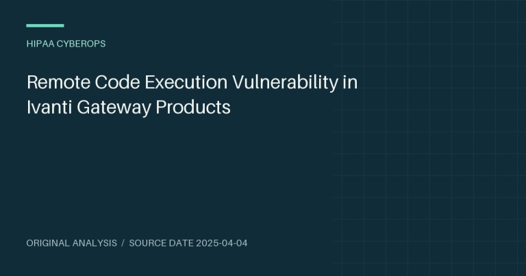 Remote Code Execution Vulnerability in Ivanti Gateway Products