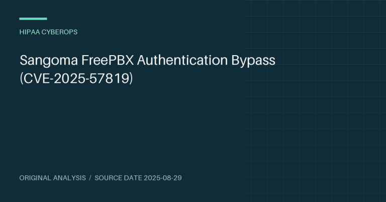 Sangoma FreePBX Authentication Bypass (CVE-2025-57819)