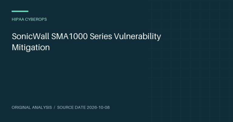 SonicWall SMA1000 Series Vulnerability Mitigation