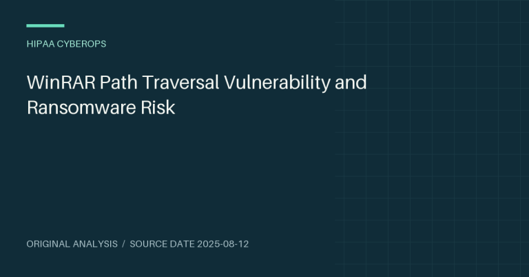 WinRAR Path Traversal Vulnerability and Ransomware Risk